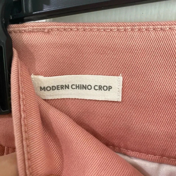 Loft Outlet Coral Modern Chino Crop Undone Hem Pockets Pants Size 4 Flat Front - Picture 11 of 16